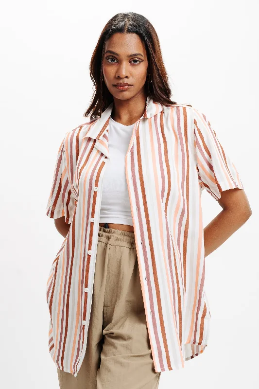 Rustic Spectrum Shirt Soft Flowing Short Shirt