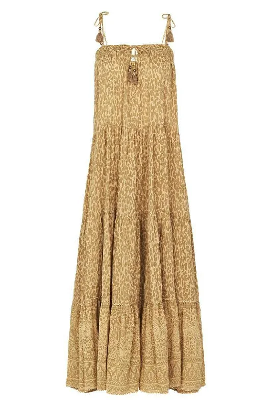 SPELL Wild Things Strappy Midi Dress (Leopard Print)- RRP $249 Stylish Long Sleeve Floral Midi Dress SPELL Wild Things Strappy Midi Dress (Leopard Print)- RRP $249 Stylish Long Sleeve Floral Midi Dress