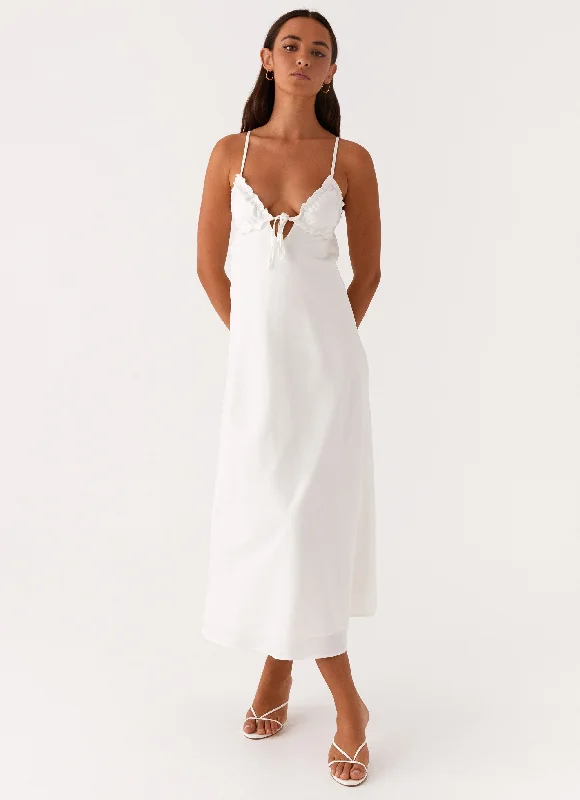 Take Note Midi Dress - White