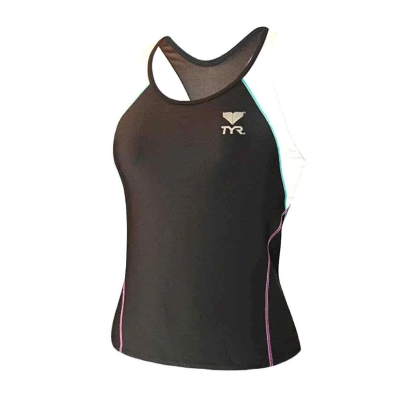 TYR Triathlon Splice Tankini Tank Top, Black, Medium Reversible Bikini Set