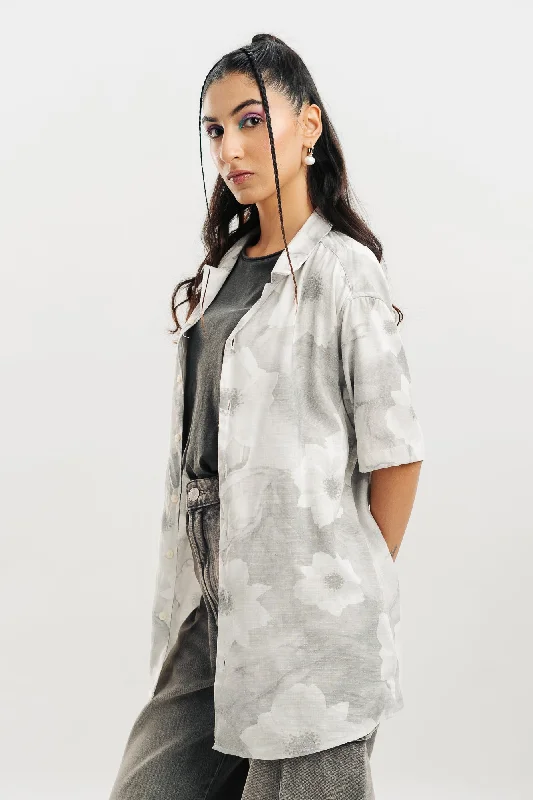Urban Bloom Shirt Comfortable Stretch Short Shirt