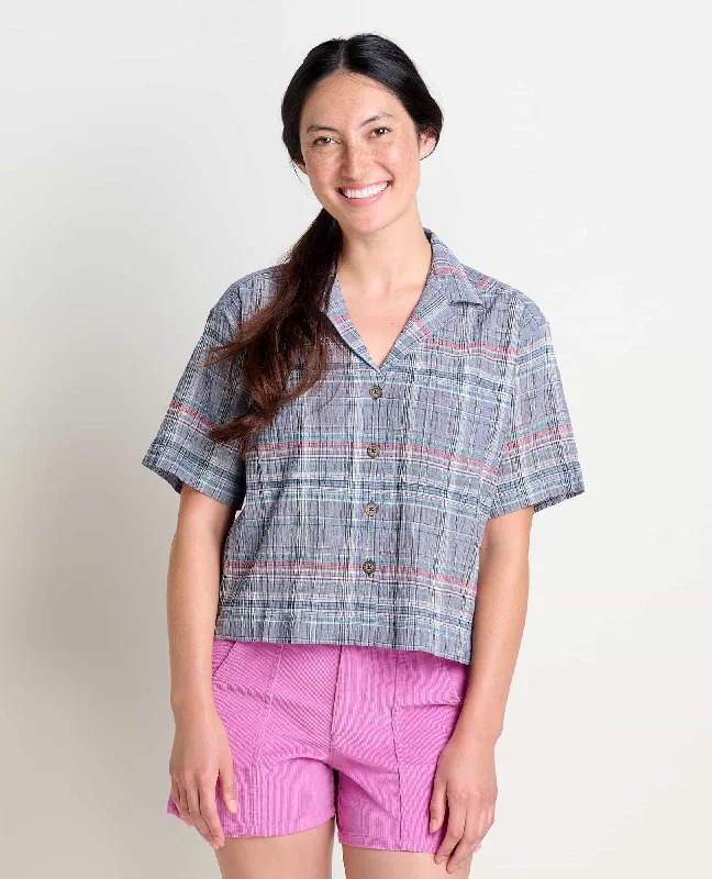 Women's Fletcher Short Sleeve Shirt Trendy Sleeveless Short Shirt