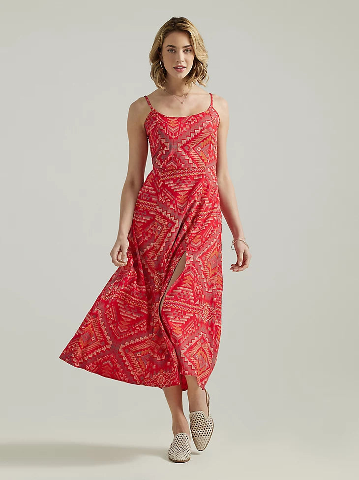 WRANGLER RED SOUTHWESTERN MAXI DRESS