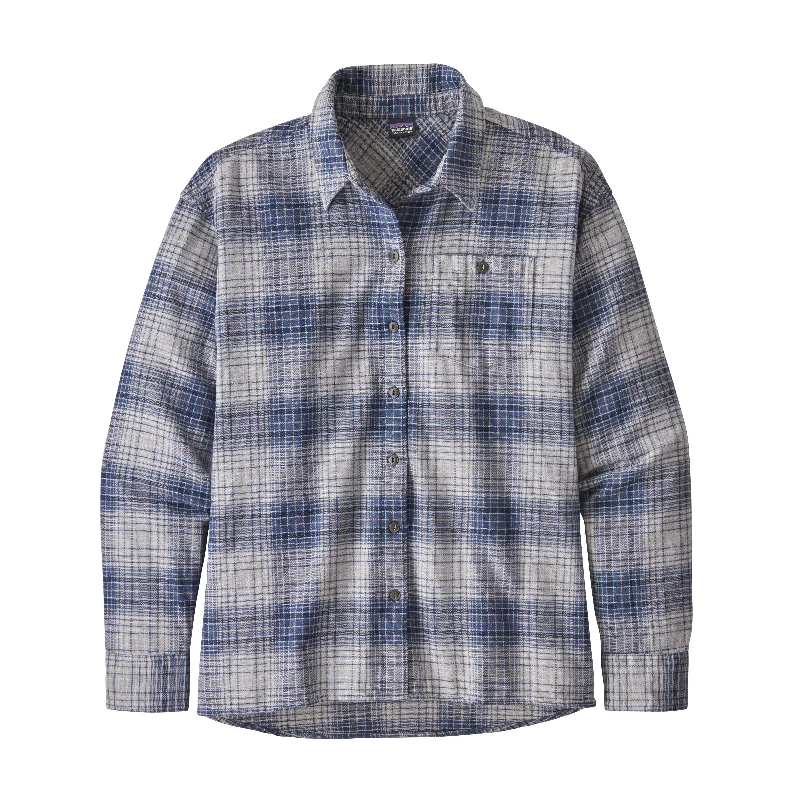 W's Driving Song Flannel Shirt Elegant Button-Down Short Shirt
