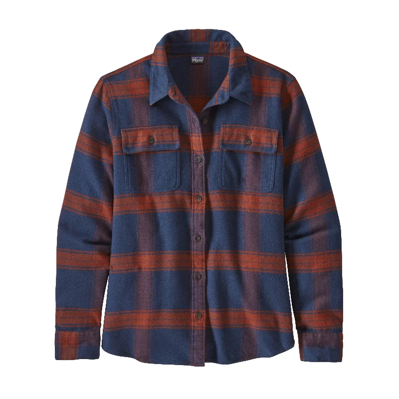 W's Long-Sleeved Fjord Flannel Shirt Classic Denim Short Sleeve