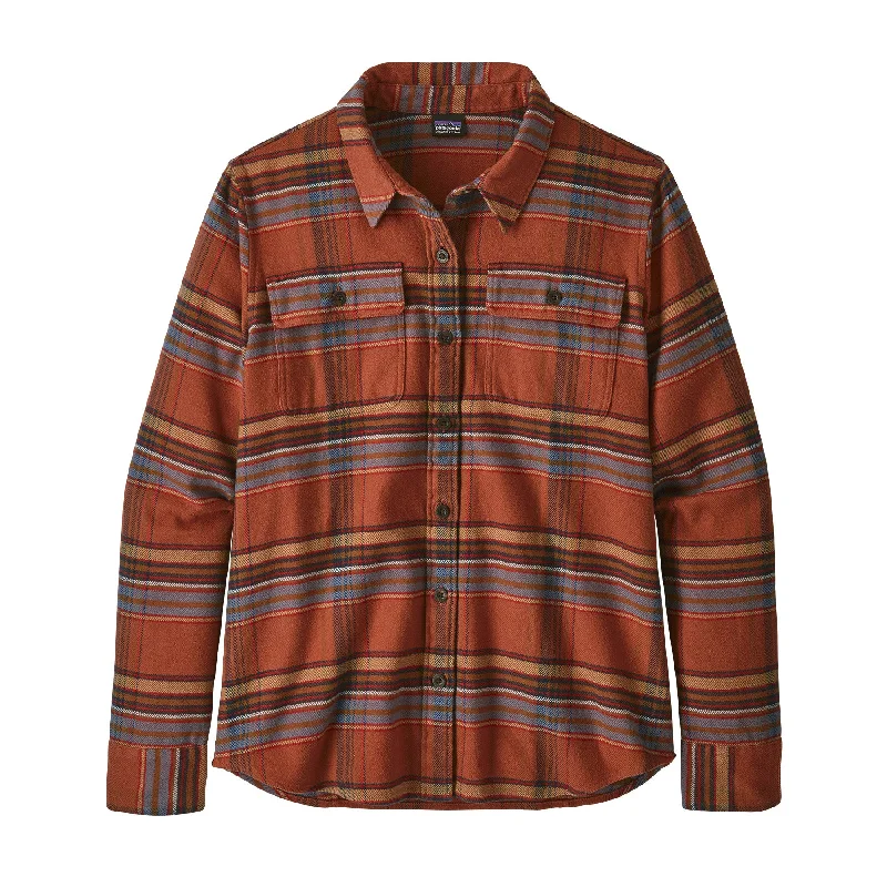W's Long-Sleeved Fjord Flannel Shirt Casual Slouchy Short Sleeve