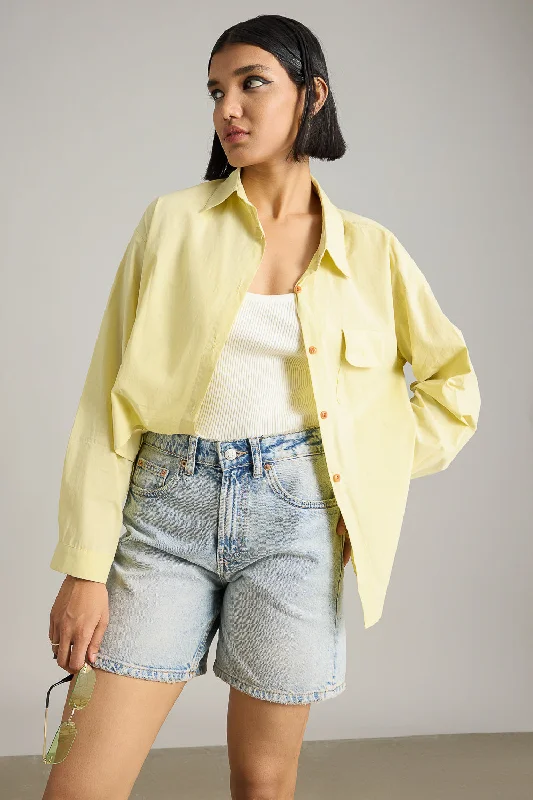 Lemon Asymmetrical Shirt Trendy Floral Print Tee