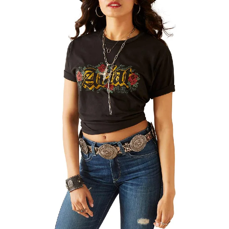 Ariat Women's Gothic Florals T-Shirt Polka Dot Checkered Tartan