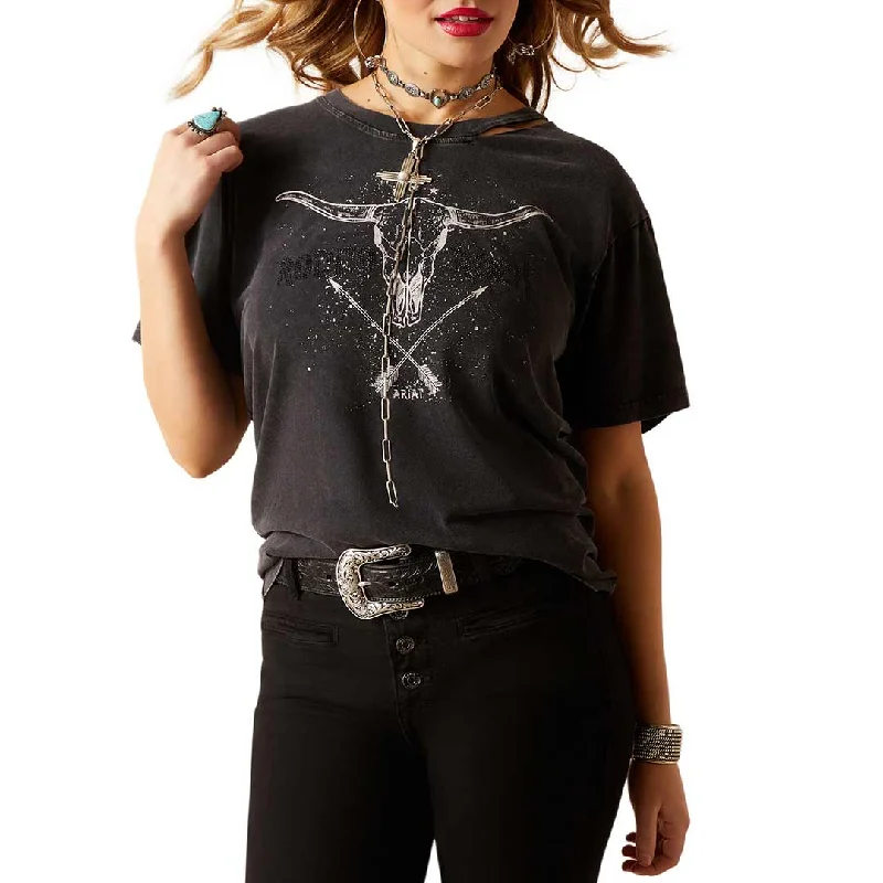 Ariat Women's Rock 'n' Rodeo T-Shirt Mesh Blend Leather Blend Suede Blend