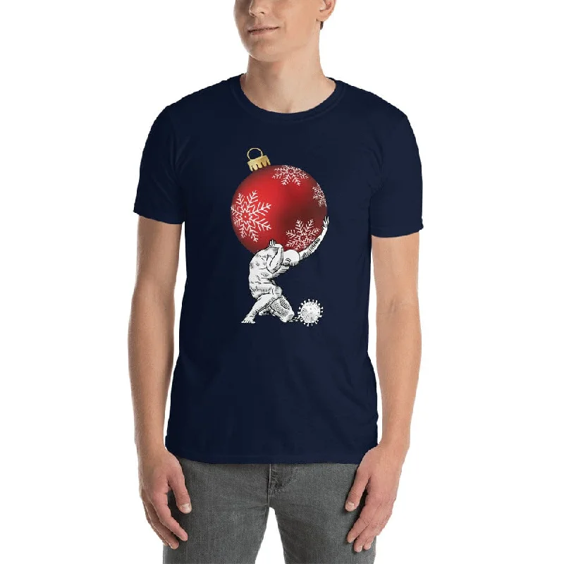 Atlas holding Christmas - Premium T-Shirt Elasticated Padded Insulated