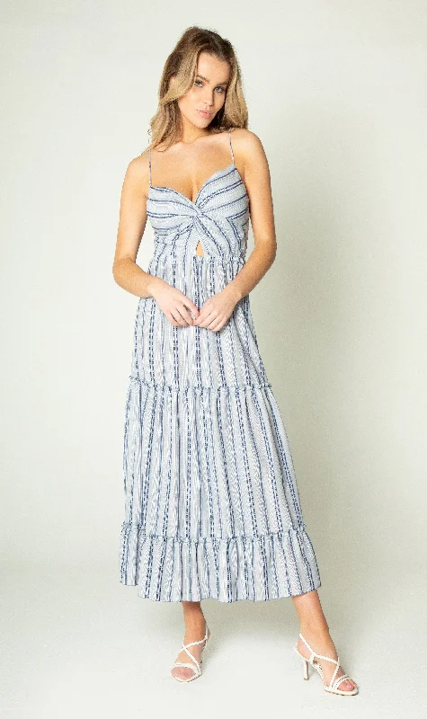 Twist Front Tiered Maxi Dress