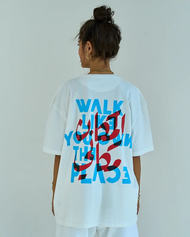 Be Boss Unisex Oversized SS T-Shirt - Off White Notch Collar Peter Pan Collar Cowl Neck Be Boss Unisex Oversized SS T-Shirt - Off White Notch Collar Peter Pan Collar Cowl Neck