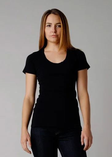 Brooklyn Denim Co. Organic Cotton Swoop Neck Tee - Black