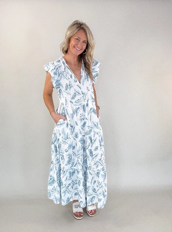 Blue Lima Floral Maxi Dress Elegant Tiered Maxi Dress