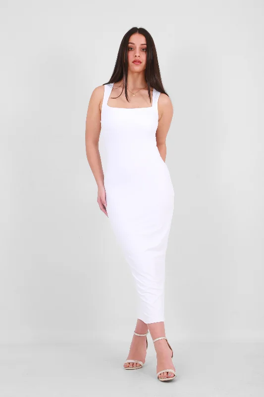 Calypso Bodycon maxi dress- white- Miss Molly brand