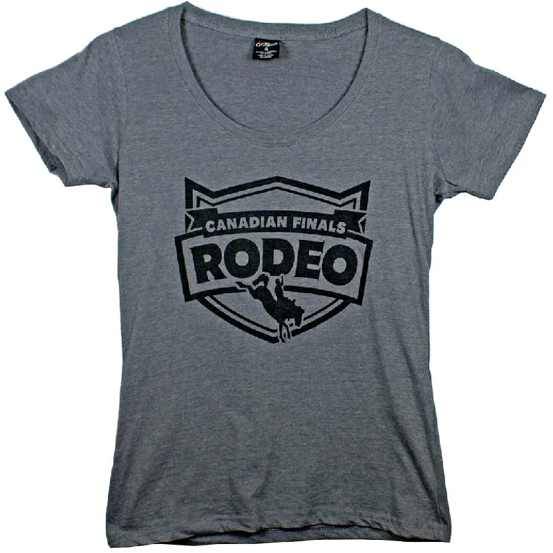 Canadian Finals Rodeo Women's Logo Graphic T-Shirt Solid Color Striped Floral