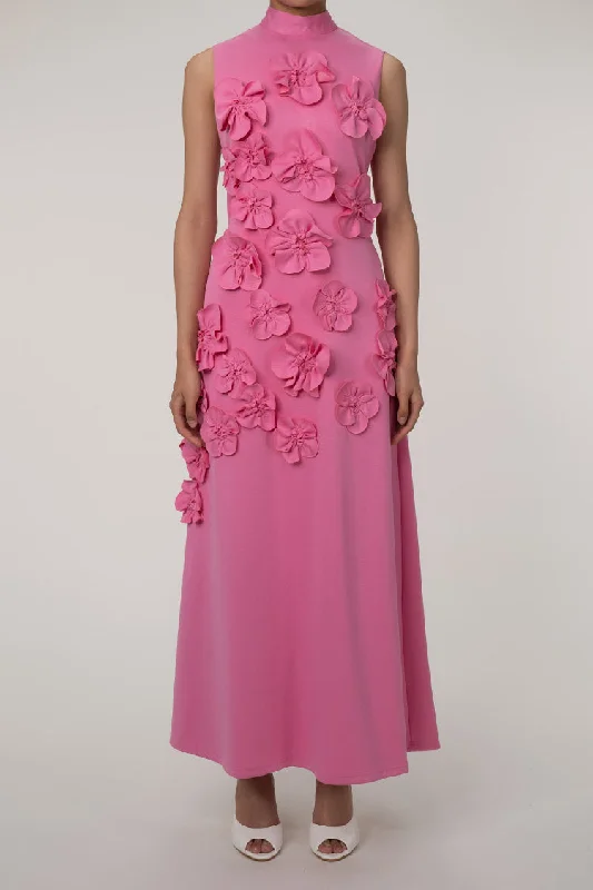 Celebrity Bow Tie Neck Rosette Sleeveless A Line Crepe Evening Maxi Dress Trendy Maxi Dress with Straps Celebrity Bow Tie Neck Rosette Sleeveless A Line Crepe Evening Maxi Dress Trendy Maxi Dress with Straps