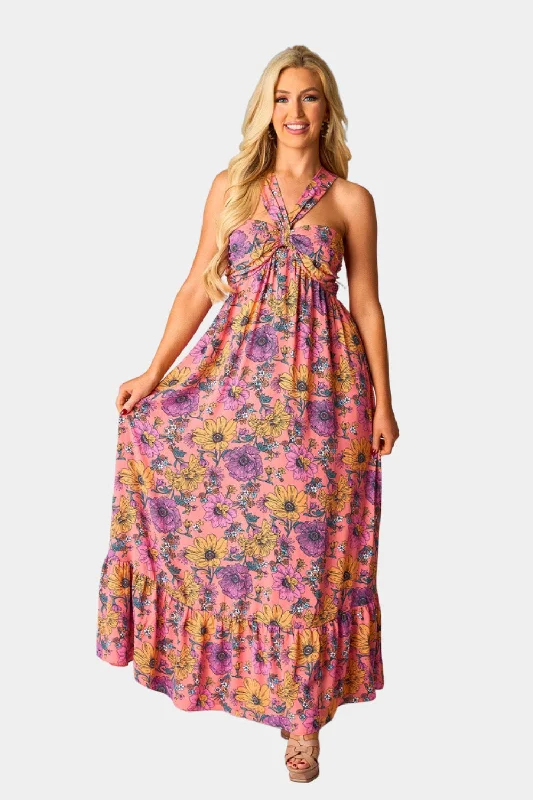 Charlotte Halter Maxi Dress - Nectar Classic A-Line Maxi Dress
