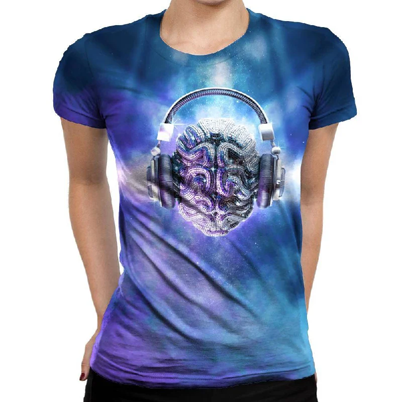 Cognitive Discology Womens T-Shirt Real Fur Shearling Chenille