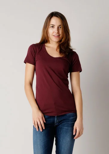 Brooklyn Denim Co. Organic Cotton Swoop Neck Tee - Barbera