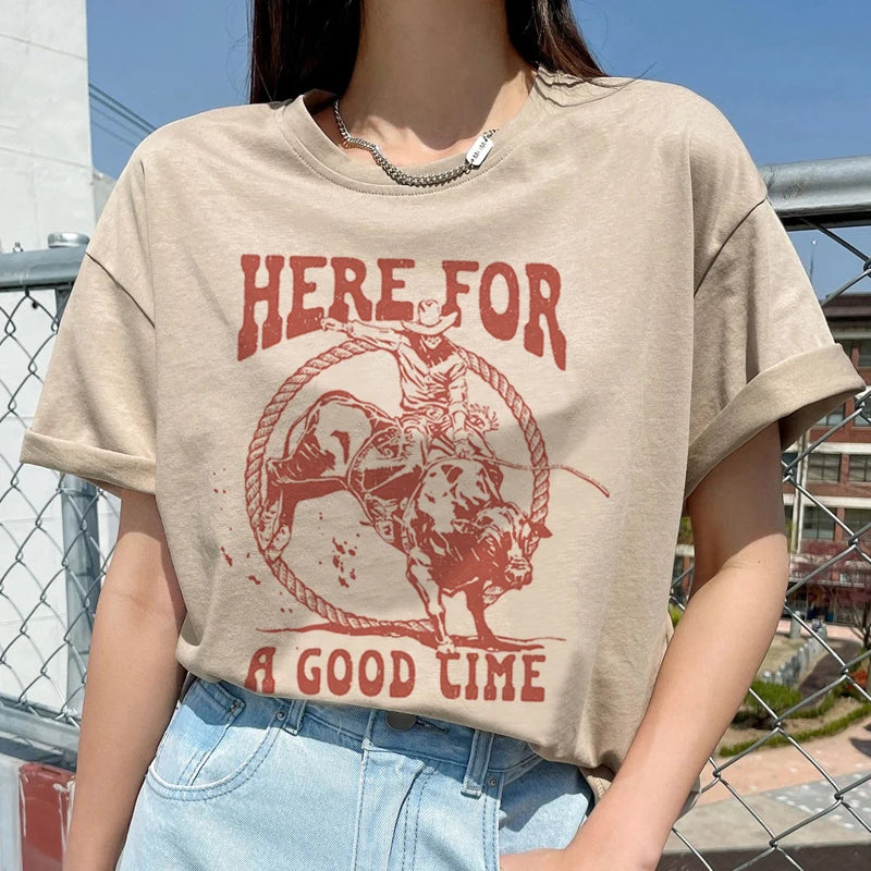 Cowboy Rodeo T-Shirt Terry Blend Velvet Blend Canvas Blend