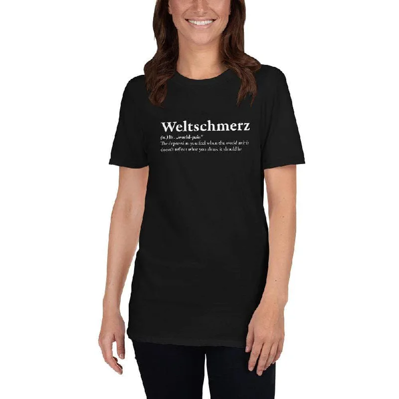 Definition of Weltschmerz - Premium T-Shirt Satin Fabric Silk Fabric Chiffon Fabric