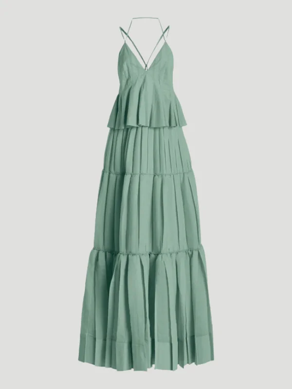 Delania Pleated Maxi Dress