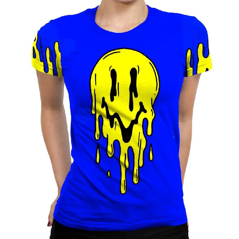 Emoji Spilling Womens T-Shirt Hooded Caped Shawl Collar