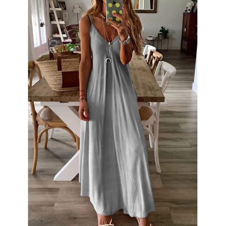 Empire Satin Maxi Dress - Olive Trendy Satin Maxi Dress