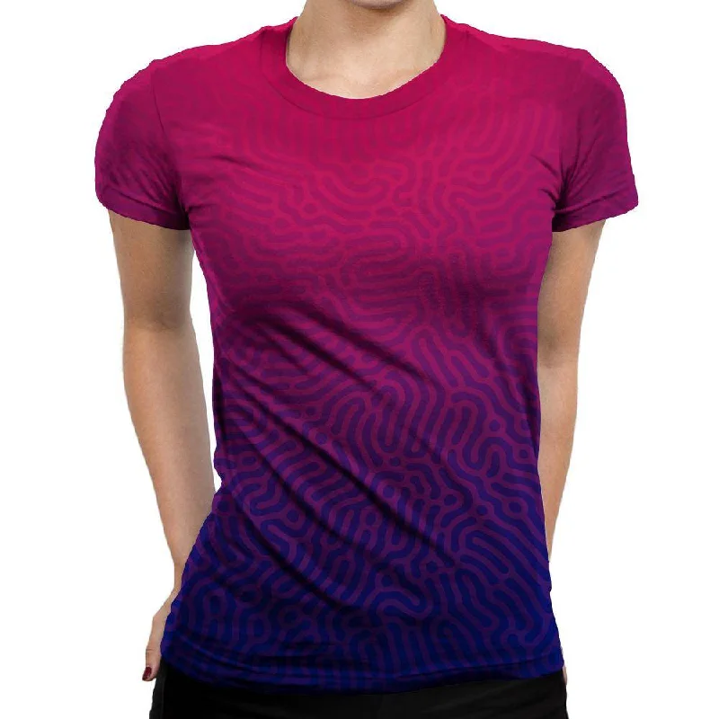 Faded Womens T-Shirt Handmade Hand-knitted Hand-woven
