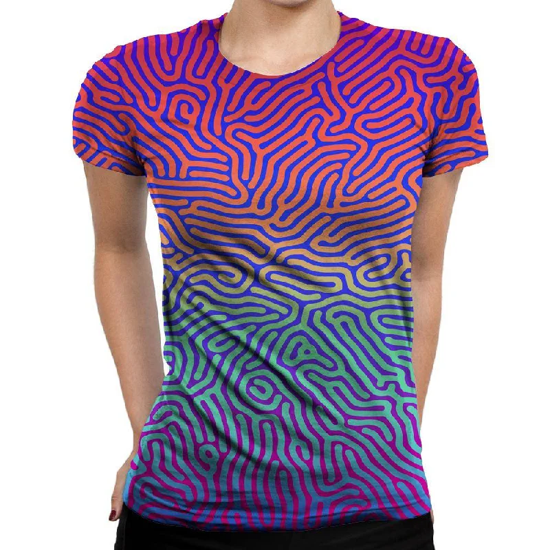 Fingerprint Womens T-Shirt Iron Safe Non-Iron Wrinkle Free