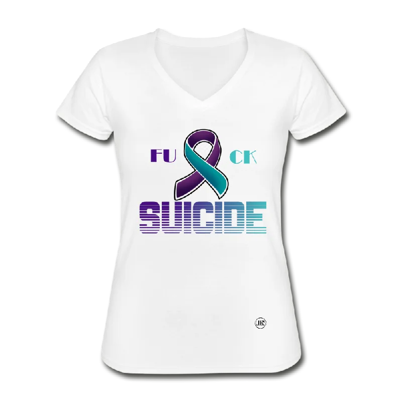 Fk Suicide V-Neck Tee Anti-Shrink Durable Soft
