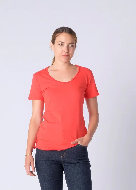 Brooklyn Denim Co. Organic Cotton Swoop Neck Tee - Gala Apple