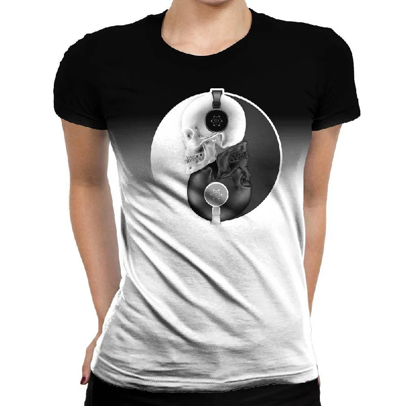 Headphone Harmony Womens T-Shirt Polka Dot Checkered Tartan