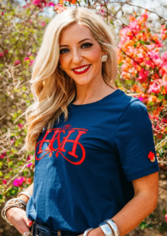 Hitchley & Harrow Tee Womens Logo Terry Blend Velvet Blend Canvas Blend