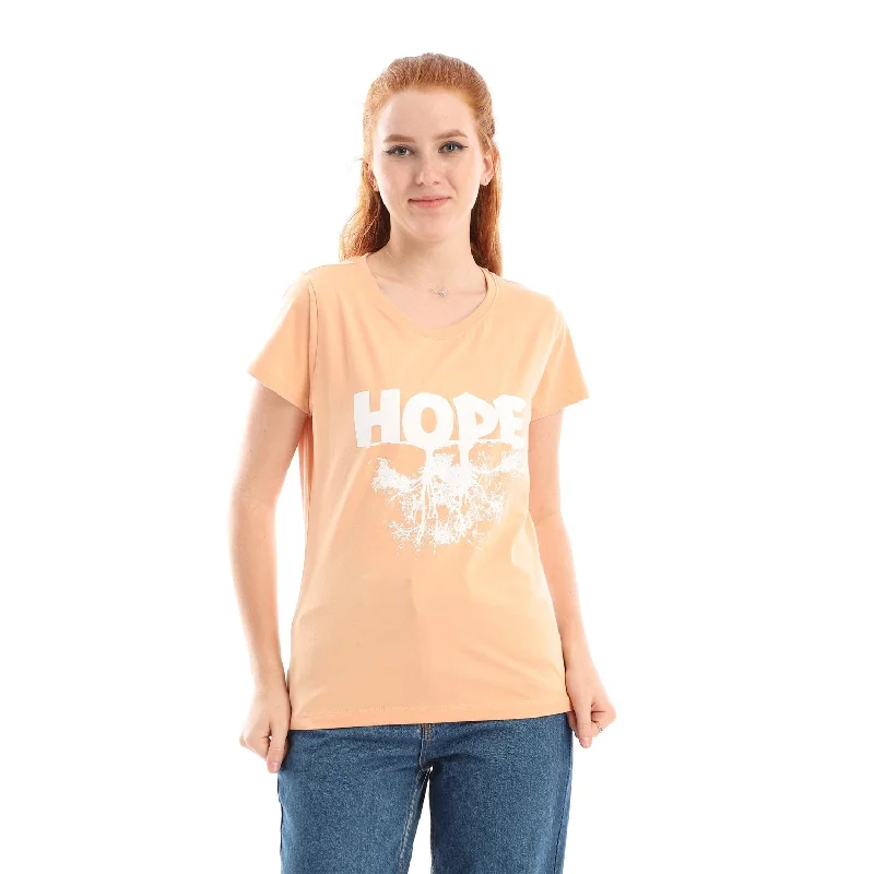 Hope Round Neck Women T-shirt- Meshmesh Fitted T-Shirt Seamless Stretchy