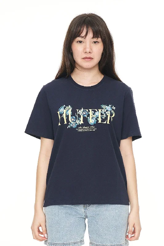 HUFFER CLASSIC TEE 170/GONE WILD - NAVY Striped Floral Plaid