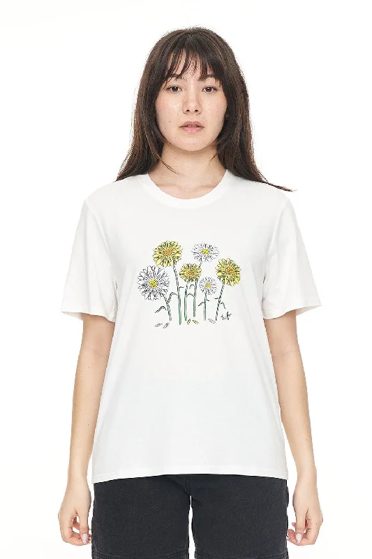 HUFFER CLASSIC TEE 170/DAISY CHAIN - CHALK Notch Collar Peter Pan Collar Cowl Neck