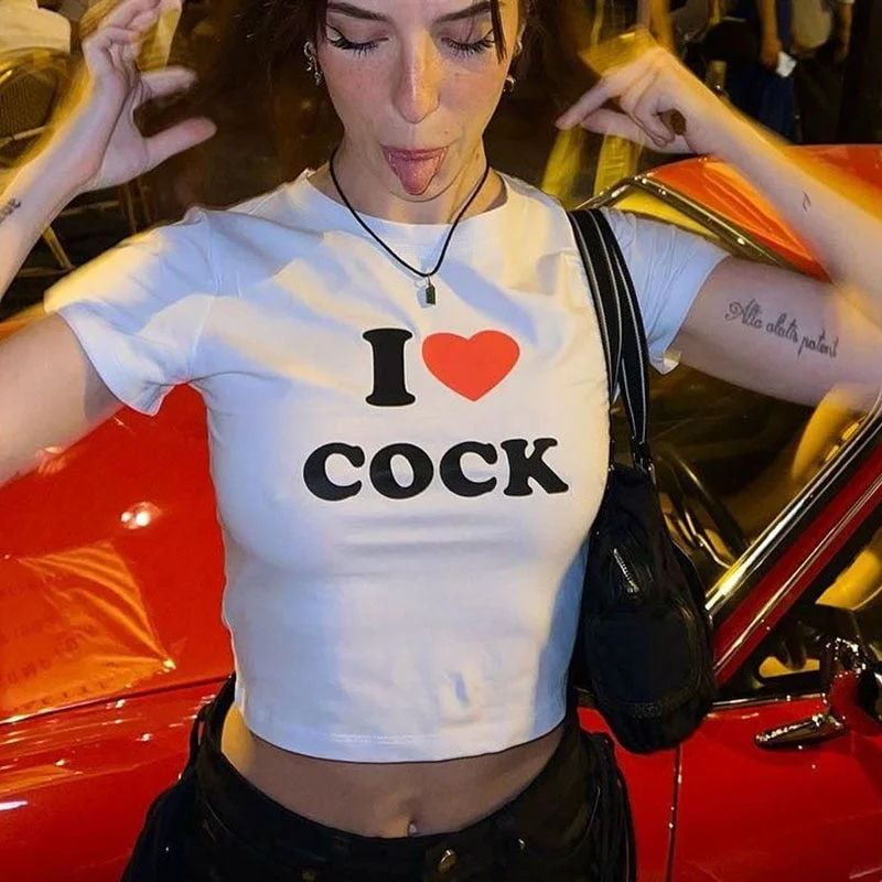 I Love Cock Tee Polka Dot Checkered Tartan