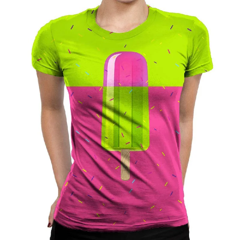 Icey Stick Party Womens T-Shirt Anti-Pilling Machine Wash Handmade