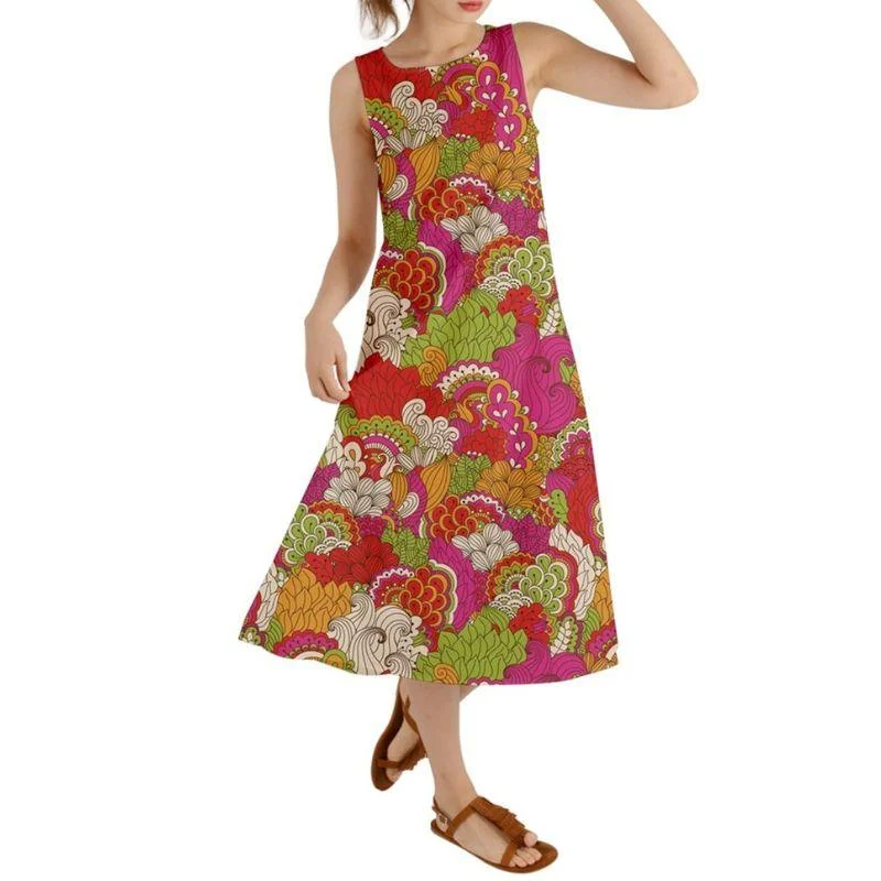 Kimi Sleeveless Maxi Dress Fashionable Chiffon Tiered Maxi Dress