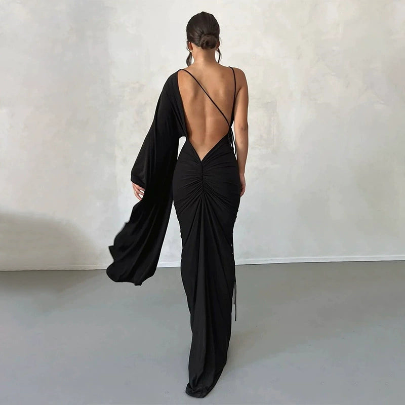 Kyle Backless Maxi Dress Cozy Maxi Dress with Slit