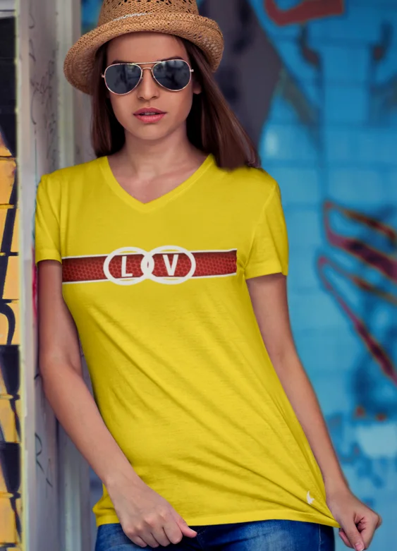 Labels Of Loyalty V-Neck Tee Fashionable Trendy Casual