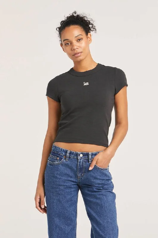 LEE ESSENTIAL RIB TEE - TIMELESS BLACK Terry Blend Velvet Blend Canvas Blend