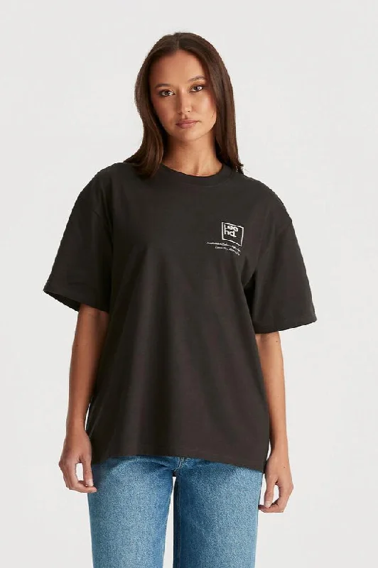 LEE ROSE BAGGY TEE - WORN BLACK Elasticated Padded Insulated