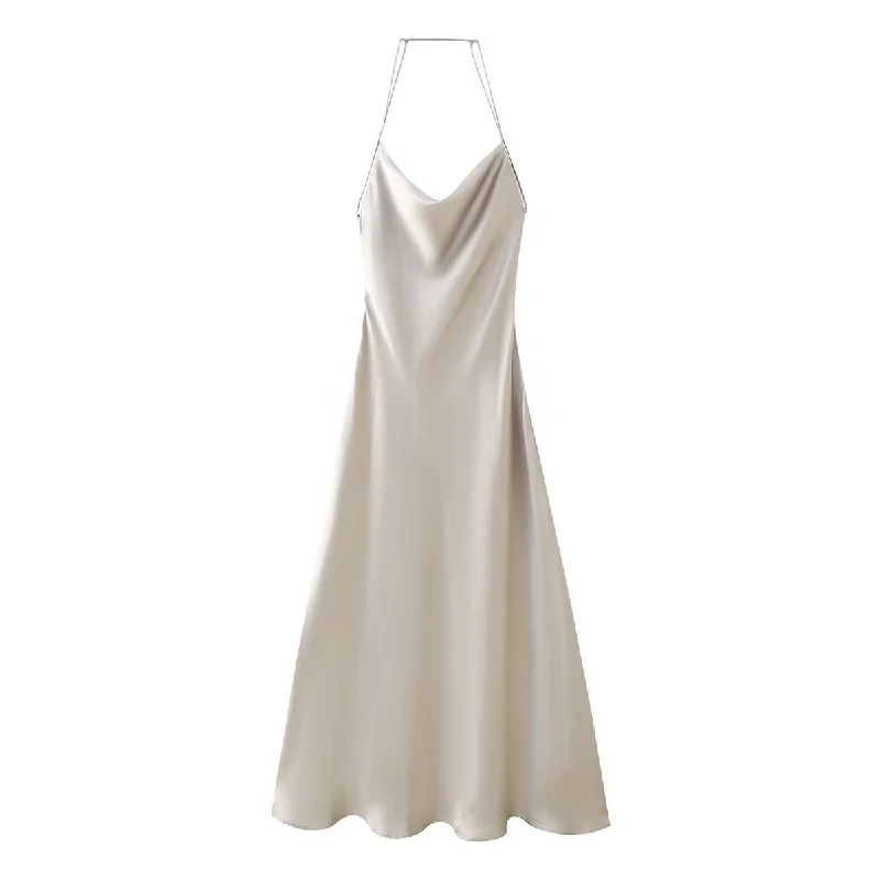 Love Letter Satin Cowl Neck Maxi Dress - Black Elegant Maxi Dress with Drapes