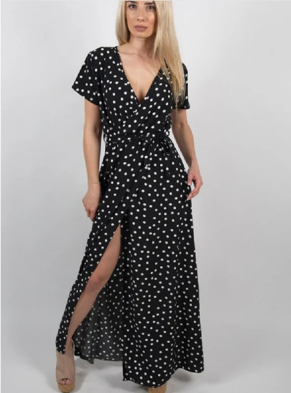 Lovely  Bohemia Floral V Neck Maxi Dress Fashionable Halter Neck Maxi Dress