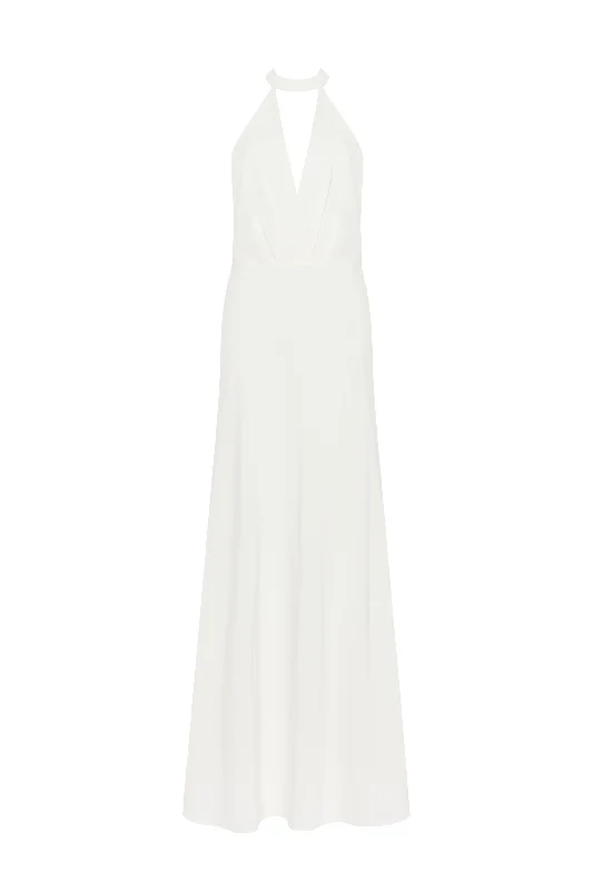 Lovely white halterneck satin maxi dress, Xo Xo Trendy Floral Print Maxi Dress