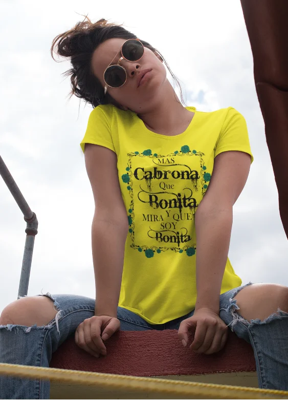 Mas Cabrona Que Bonita Tee Welt Pockets Slit Pockets Flap Pockets