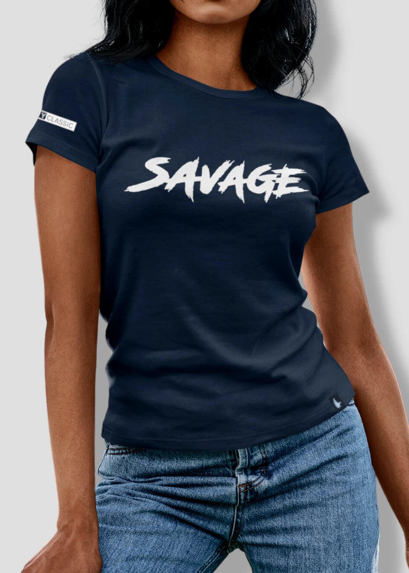 Savage Tee Ribbed Striped Patterned